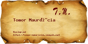 Tomor Maurícia névjegykártya